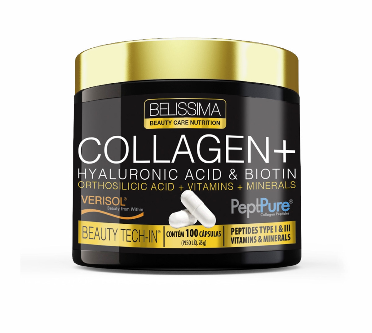 Collagen Plus (100 Caps) Belíssima - Black Skull