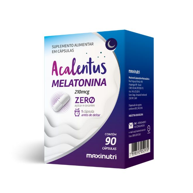 Acalentus Melatonina Zero 210mcg (90 Cápsulas) - Maxinutri