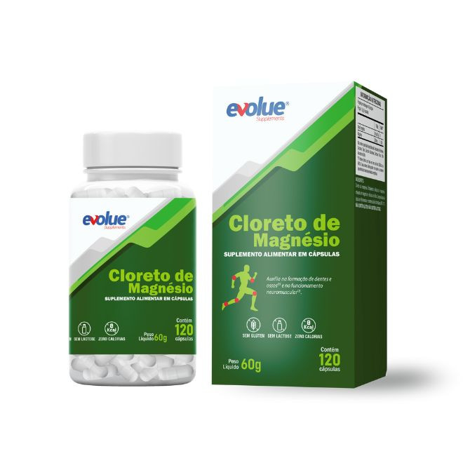 Cloreto de Magnésio (120 Cápsulas) - Evolue Supplements 