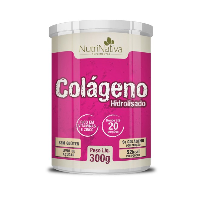 Colágeno Hidrolisado 300g - Nutri Nativa (Flora Nativa) 