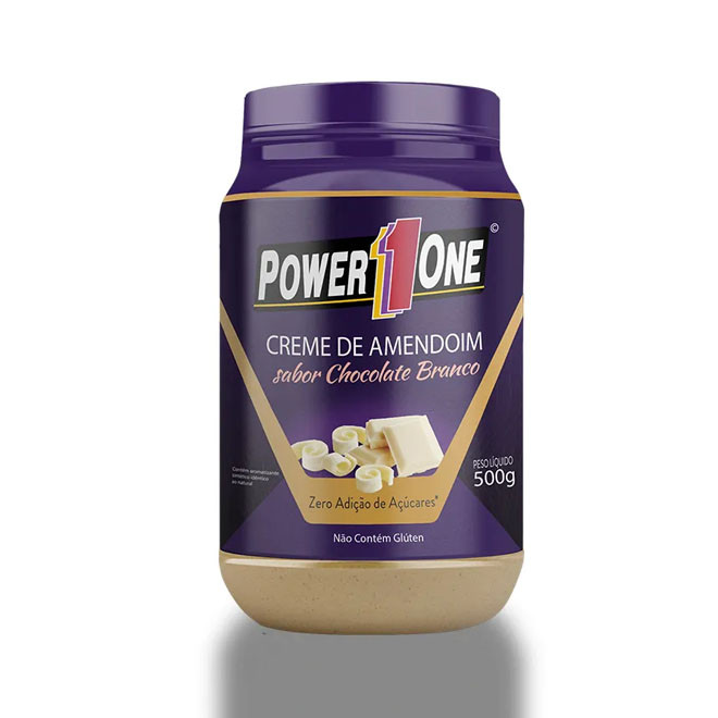 Creme de Amendoim (500g) Chocolate Branco - Power1One