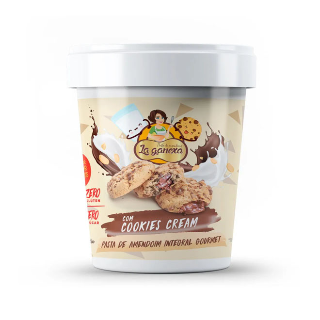 Pasta de Amendoim Cookies Cream (1kg) - La Ganexa