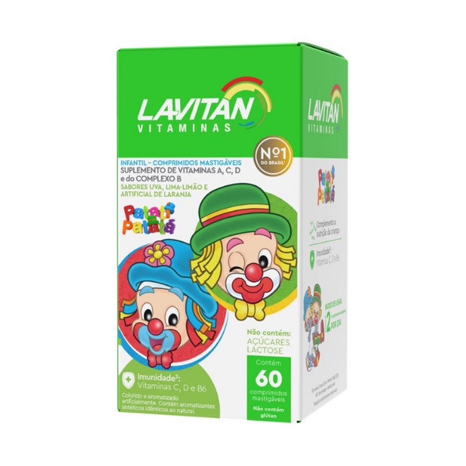 Lavitan Infantil c/ 60 Comprimidos Mastigáveis Sabor Misto - Lavitan
