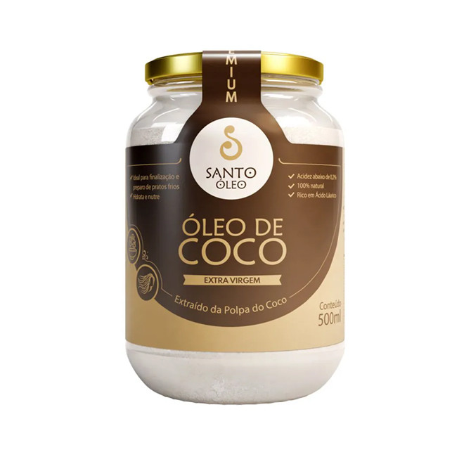 Óleo de Coco Extravirgem Extraído da Polpa do Coco (500ml) - Santo Óleo