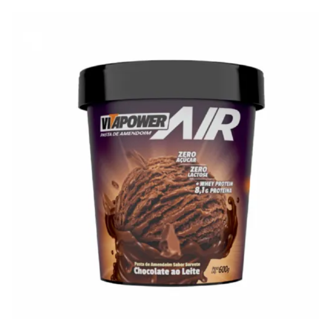 Pasta de Amendoim Air® Sorvete de Chocoalte ao Leite 600g - Vitapower 