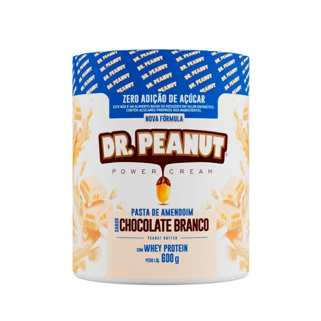 Pasta de Amendoim Chocolate Branco Cremoso (600g) - Dr. Peanut