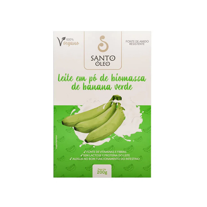 Leite em Pó de Biomassa de Banana Verde (200g) - Santo Óleo